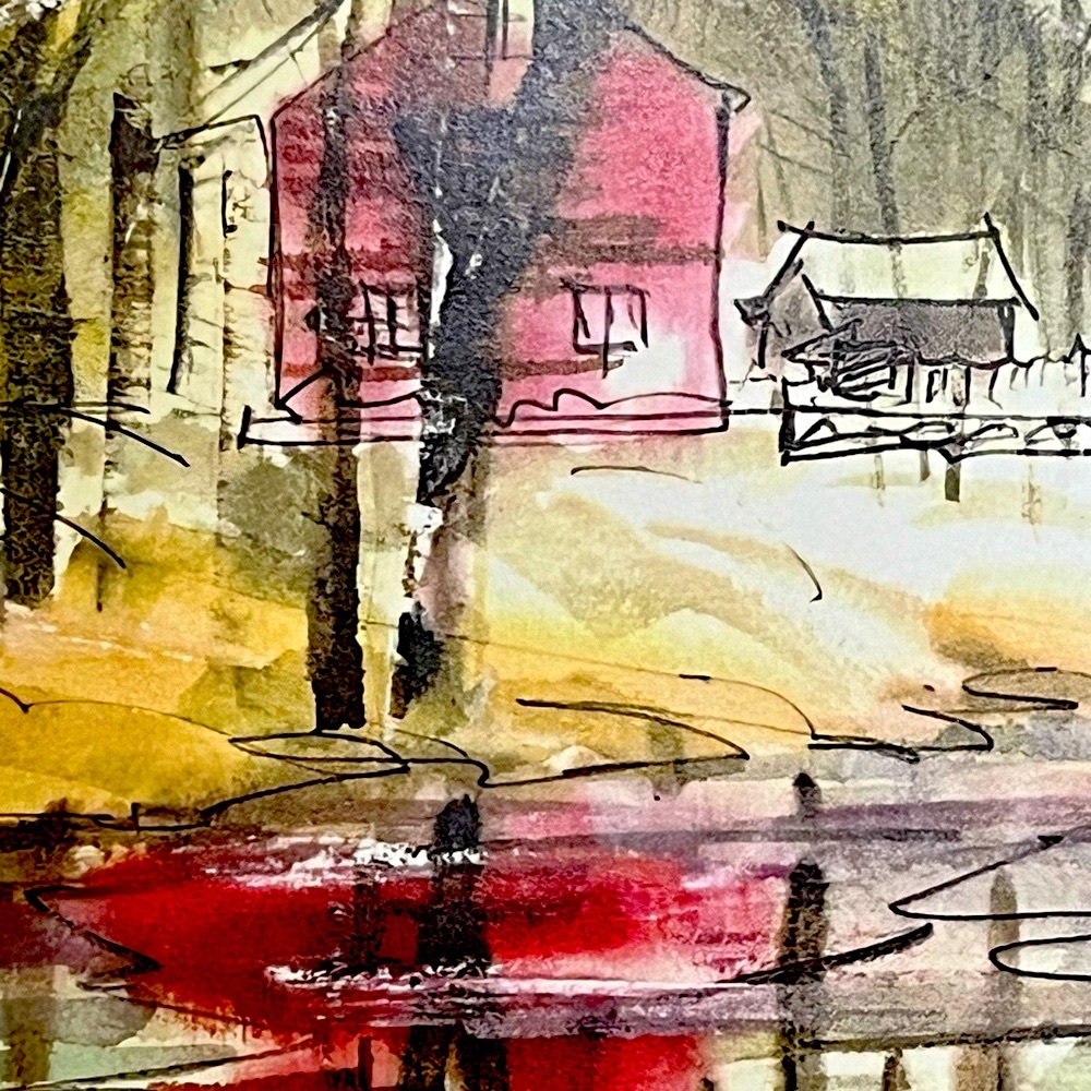 LOW START - Signed Woodstock Countryside ART Print Pat A. Haley matted 16” x 20” - Picture 2 of 3